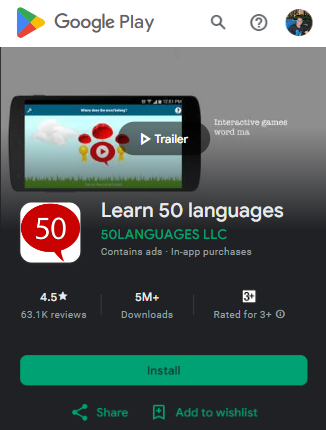 Learn 50 languages