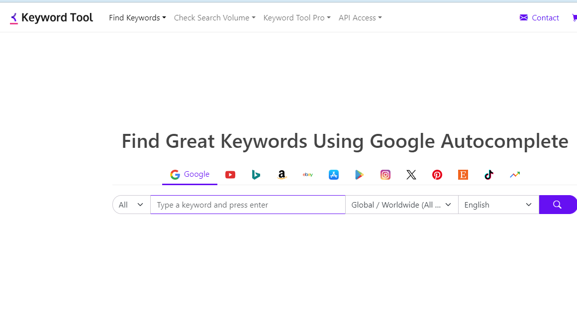 أداة KeywordTool