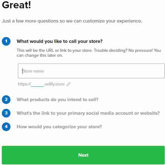 اختيار اسم متجرك على sellfy