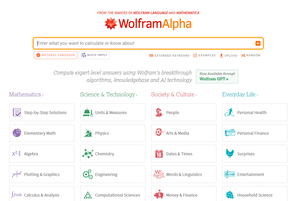 محرك بحث WolframAlpha