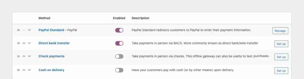 إضافة خيارات الدفع عند الشراء من المتجر