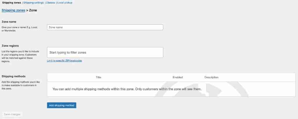 ملء بيانات مناطق الشحن