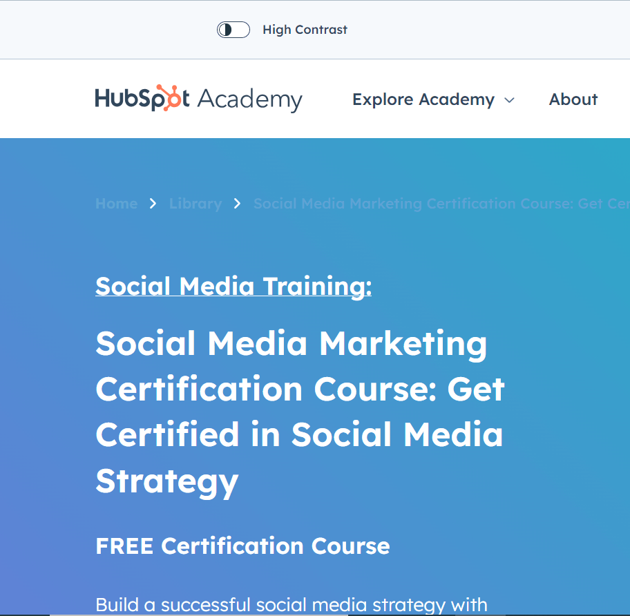 صورة شاشة توضح تفاصيل كورس Social Media Marketing Certification Course
